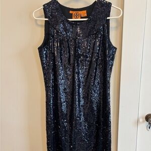 Tory Burch Midnight Blue Sequin Top